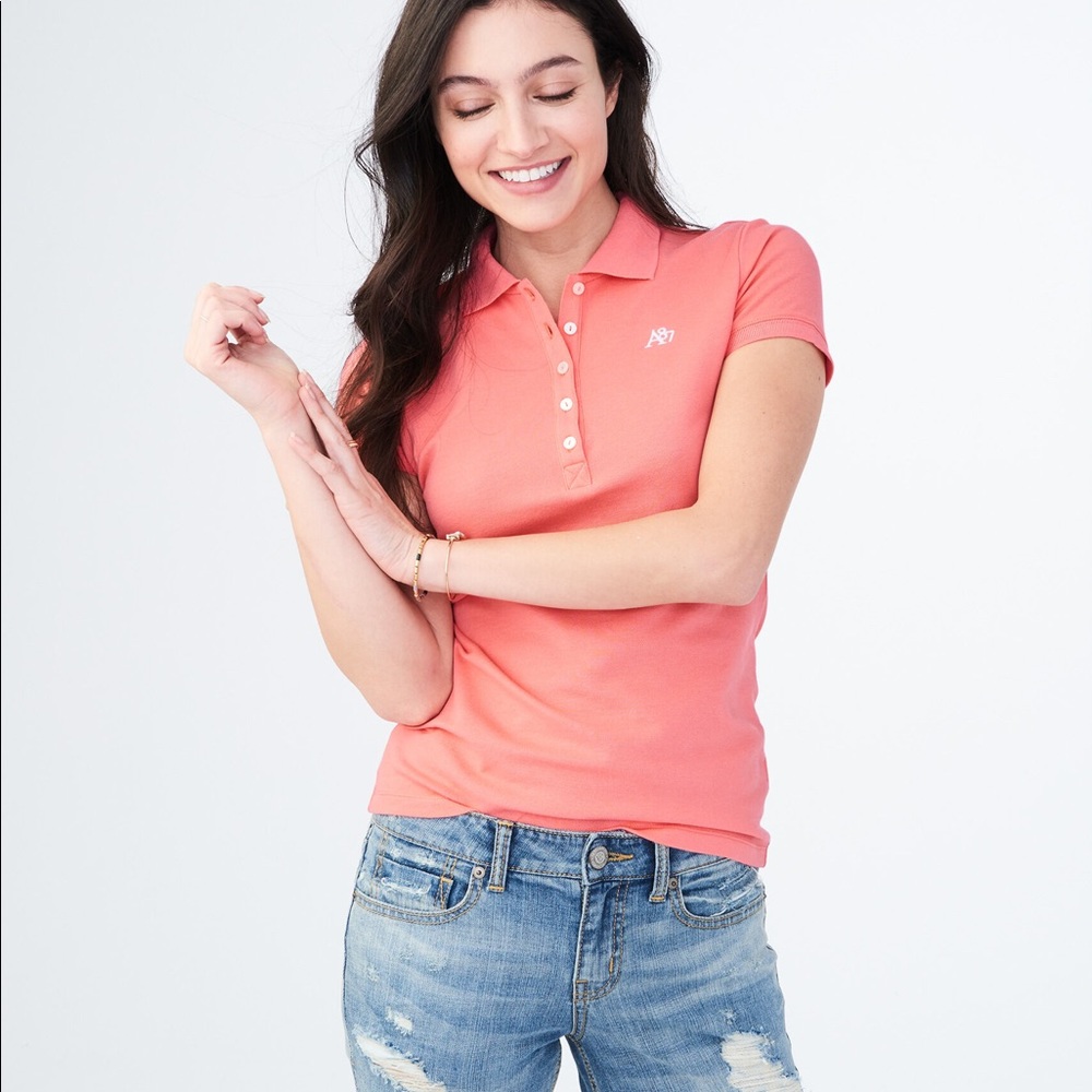 Aeropostale Peach/Pink Polo Shirt